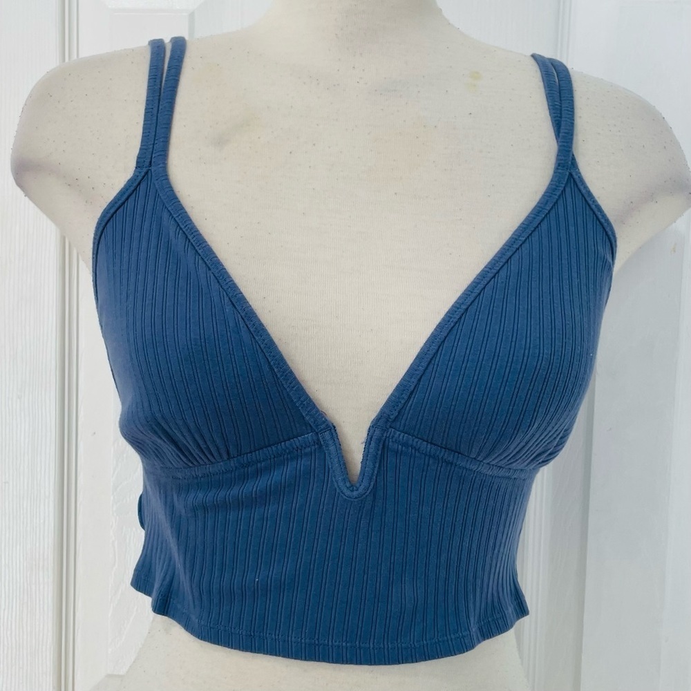 Aerie Blue Textured Knit Top